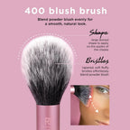 Real Techniques blush brush with soft synthetic bristles for applying blush and bronzer