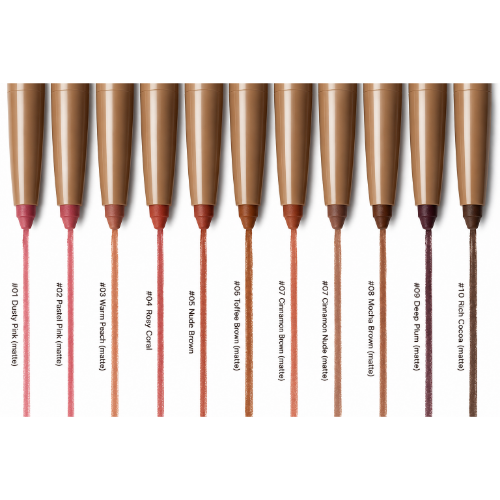 Rhode Lift Lip & Cheek Pencil with model demonstrating the Lift shade
