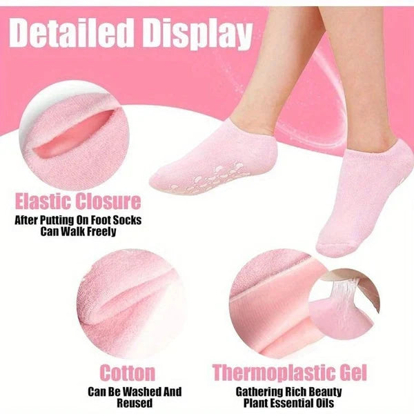 Moisturizing Spa Gel Socks Silicon Socks  + Free Moisturizer