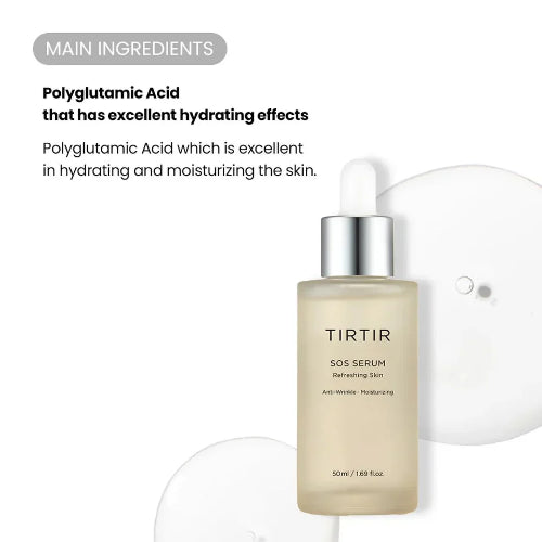 TIRTIR SOS Serum Refreshing Skin 50ml hydrating facial serum with Polyglutamic Acid