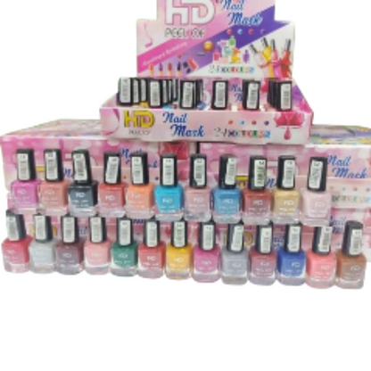 24 Pcs HD Peel off Nail Polish Box khubsurti.pk