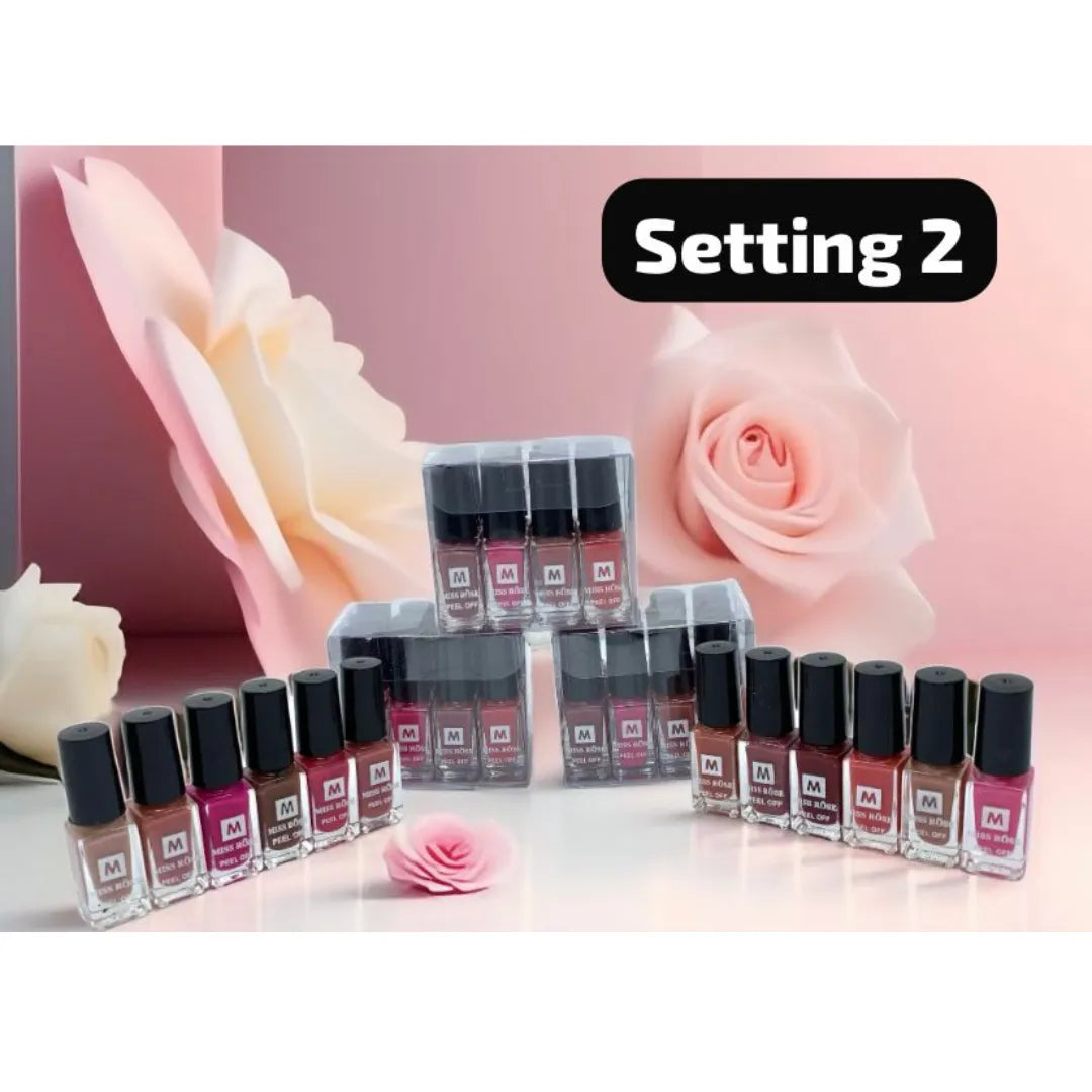 Miss Rose Nail Polish Peel Off – 12 Pcs Set khubsurti.pk