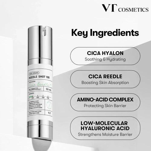 VT Cosmetics Reedle Shot 300 Cica Reedle skin booster 50ml with Centella Asiatica and Hyaluronic Acid