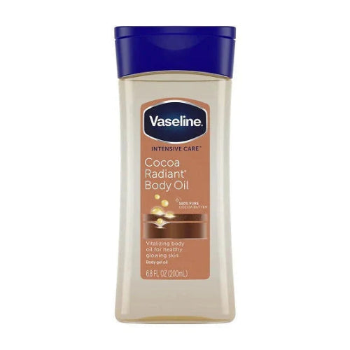 Vaseline Intensive Care Cocoa Radiant Body Oil 200ml with pure cocoa butter for dry skin