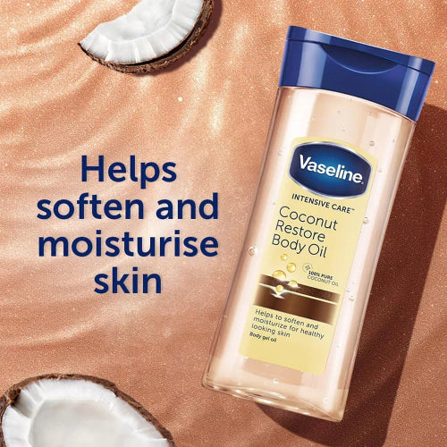Vaseline Intensive Care Cocoa Radiant Body Oil 200ml with pure cocoa butter for dry skin
