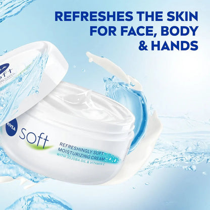 Nivea Soft Refreshingly Soft Moisturizing Cream, Jojoba Oil + Vitamin-E khubsurti.pk