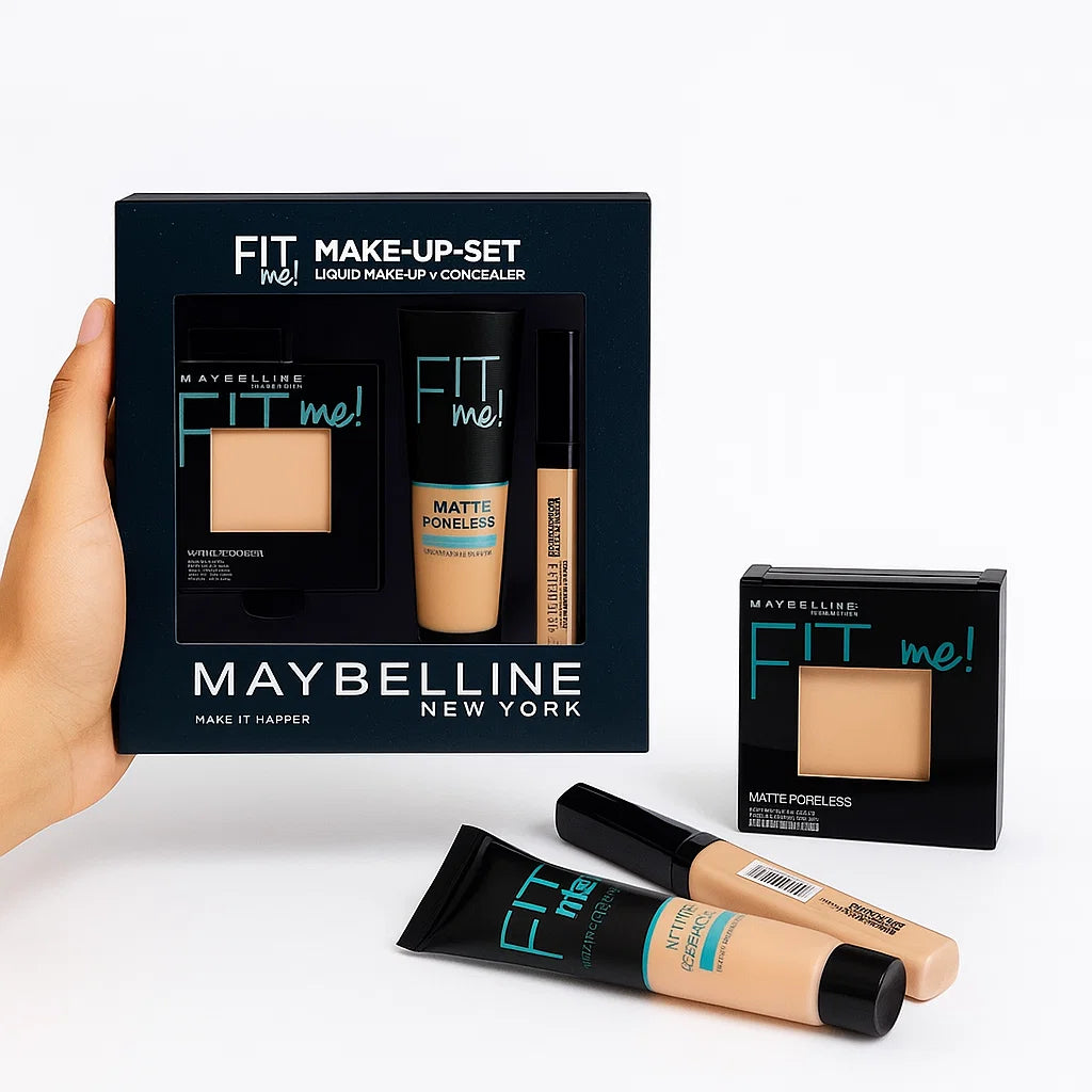 Fitme Maybelline 3 in 1 set ( face powder , foundation tube and foundation stick khubsurti.pk