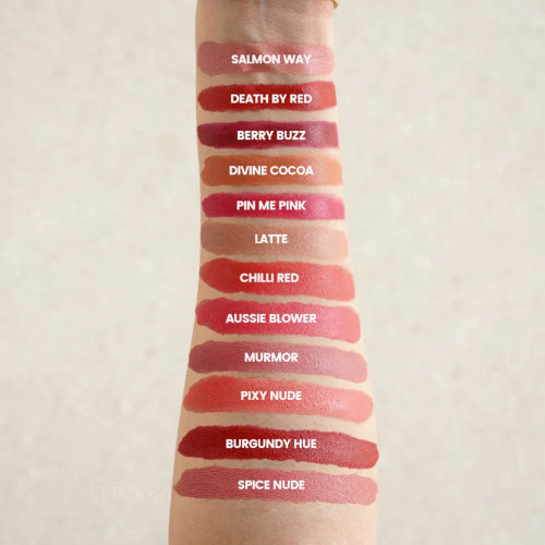 "Huda Beauty 12-piece matte lipstick set with a free random beauty accessory "