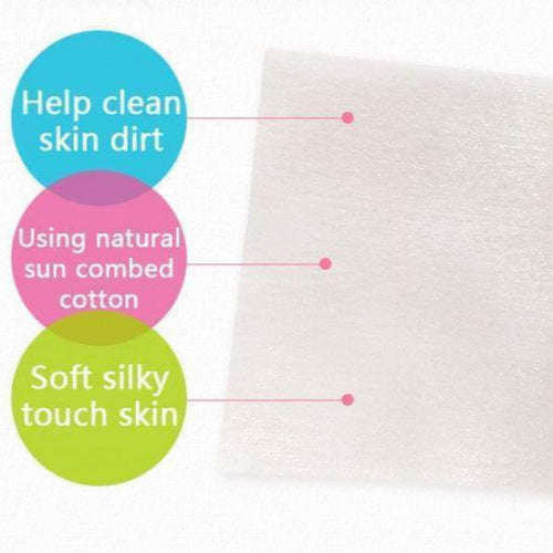 Bioaqua Cotton Puff makeup remover pads in a pink box with a stack of soft white facial cleansing pads.