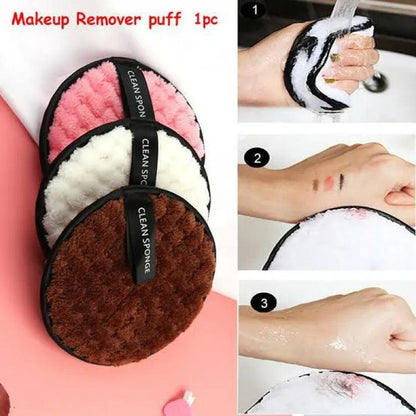 Makeup Remover, Double-Side Sponge puff & Washable khubsurti.pk