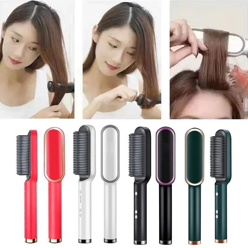Hair Straightener Ceramic Heated Hair Brush khubsurti.pk