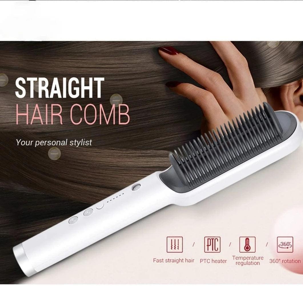 Hair Straightener Ceramic Heated Hair Brush khubsurti.pk