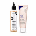 Flicka Silk Touch Primer and Urapra 7% Glycolic Acid Toning Solution displayed side by side on a clean white background,