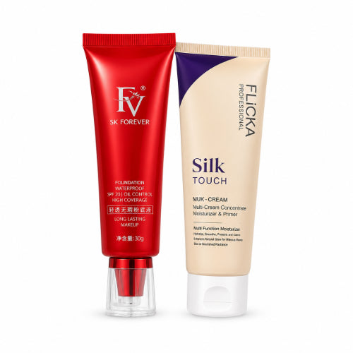 featuring a full-coverage foundation and smoothing primer duo for a flawless, long-lasting makeup finish.