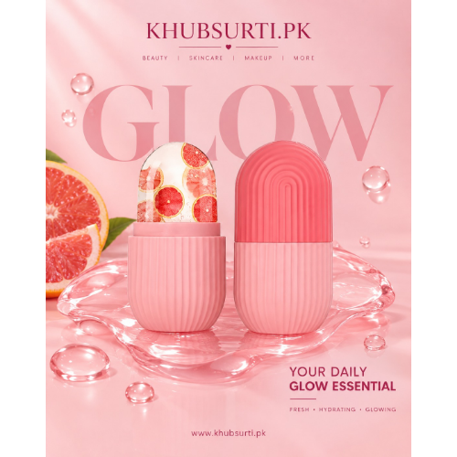 Reusable pink silicone ice roller for face designed to reduce puffiness, tighten pores, and refresh skin naturally.
