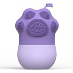 "Purple Cat Claw Ice Massage Device with a floral ice insert on a white background."