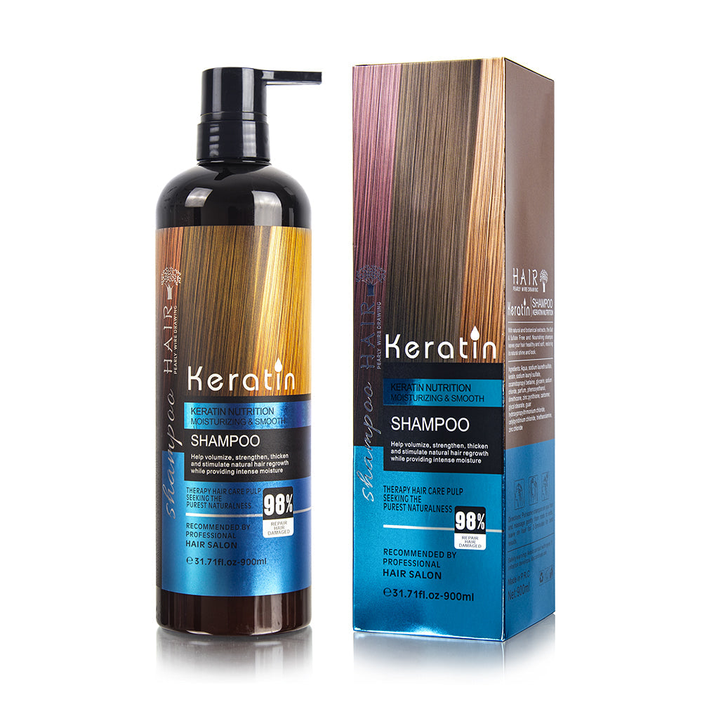 Keratin Nutrition Moisturizing & Smooth Shampoo + conditioner + Hair Serum + Creamy Mask (DEAL 10% OFF)