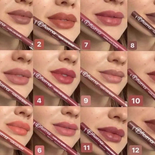Lip set deal featuring a collection of lip products and lip liner pencils with a 50% OFF discount offer on a clean white background.