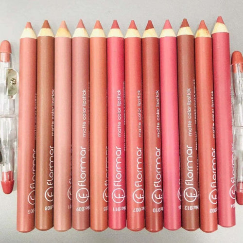 Lip set deal featuring a collection of lip products and lip liner pencils with a 50% OFF discount offer on a clean white background.