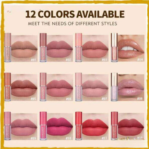 Lip set deal featuring a collection of lip products and lip liner pencils with a 50% OFF discount offer on a clean white background.