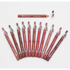 Flormar Set of 12 Lip Pencils arranged on a white background, featuring a variety of nude, pink, and brown shades for precise lip lining, shaping, and long-lasting lip definition.