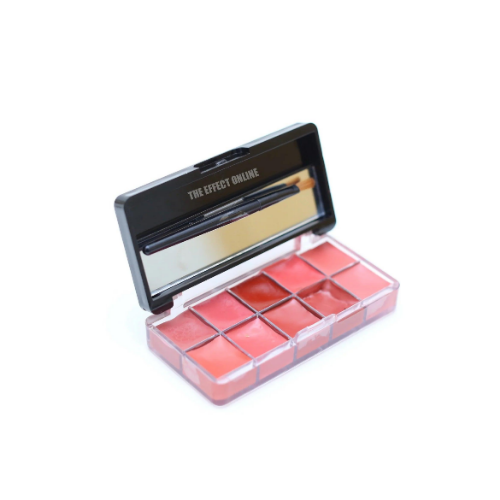 Mocallure 10 color matte lipstick palette with multiple lipstick shades in a compact box.