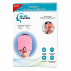 "Instant Headache Relief Gel Ice Mask product box on a white background."