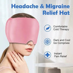 "Instant Headache Relief Gel Ice Mask product box on a white background."