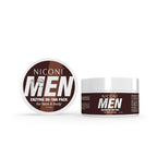 "Niconi Men Enzyme De-Tan Pack 300g jar and lid on a white background."