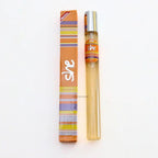 Colorful She pocket perfume collection featuring mini long-lasting fragrance bottles and matching perfume boxes in assorted scents.