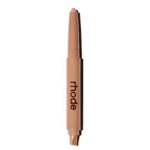 Rhode Lift Lip & Cheek Pencil with model demonstrating the Lift shade
