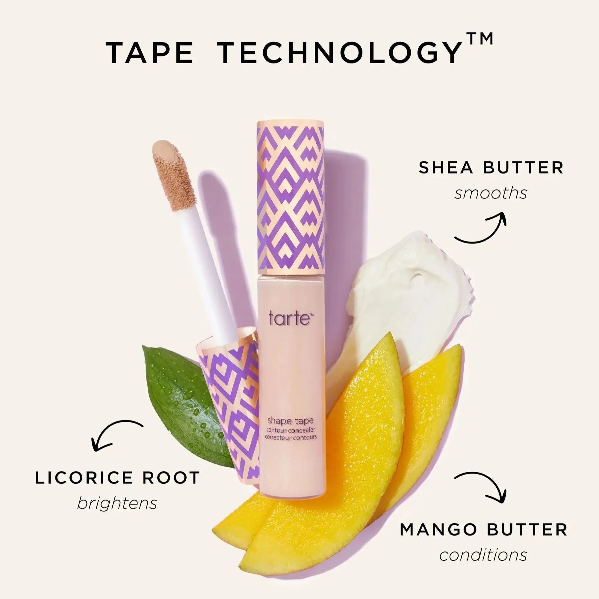 Tarte Shape Tape Contour Concealer in light beige with applicator