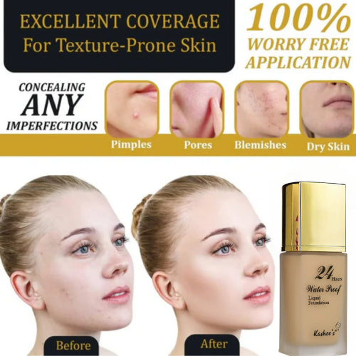 Kashe’s Wedding Season Sale featuring liquid foundation, makeup base, face powders, beauty sponge, and a variety of lipstick shades with a 50% OFF offer on a clean white background.